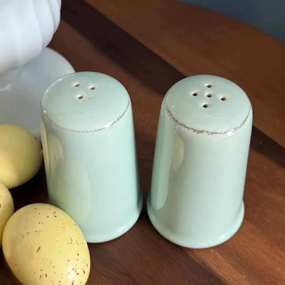 InnoArt Salt Pepper Shakers Teal Celadon Replacement‎ Set Farmhouse